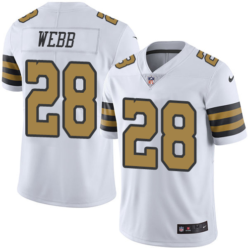 Youth Limited B.W. Webb Nike Jersey White - #28 Rush NFL New Orleans Saints